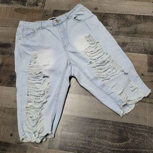 American Bazi distressed shorts